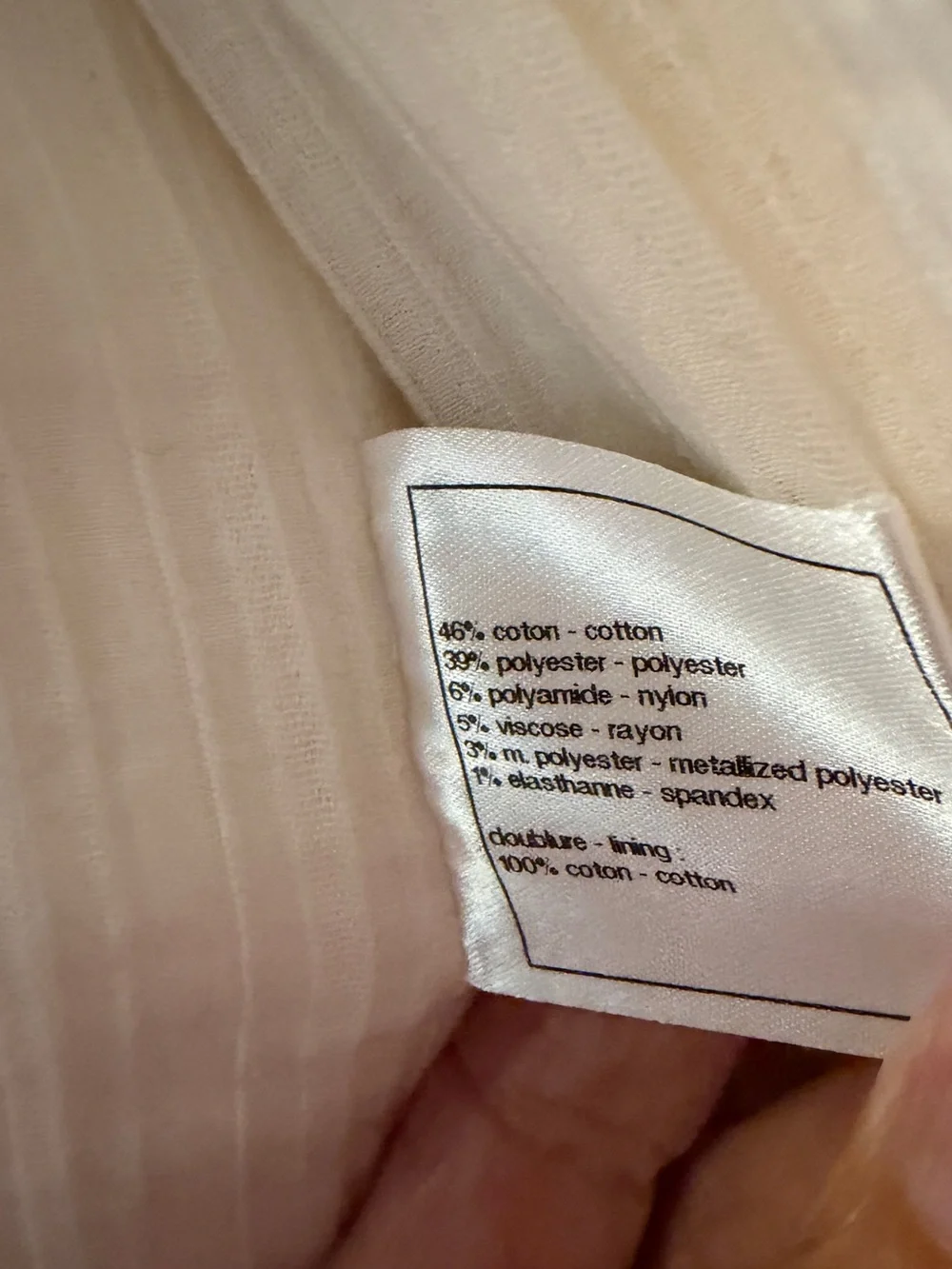 CHANEL Cream Bouclé Zip Jacket with Four Pockets